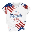 thumbnail image 4 of Goodtrade8 Short Sleeve Plus Size T Shirts for Women American Red White and Blue Pullover Graphic Red White and Blue , July 4th Casual Crew Neck Fashion Womens Tops Independence Day, 4 of 7