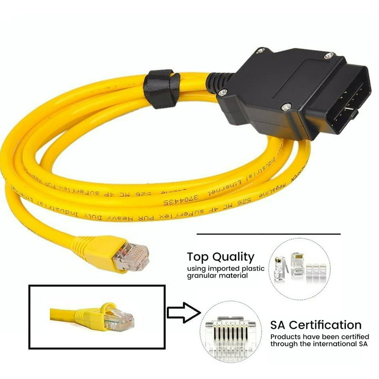 ENET OBD Cable Ethernet RJ45 to OBD2 Connector OBDII Interface F-Series ECU  Coding Programming Car Diagnostic Refresh Hidden Data Tool