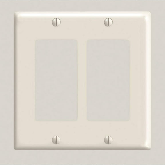Leviton Decora Decorator/Rocker Switch Plate - 2-Gang Standard - Plastic, Light Almond