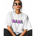 thumbnail image 2 of Women's Graphic T-Shirt White XL Women's Tops MAMA Funny Letters Crew Neck Short Sleeve Shirts for Women, 2 of 3