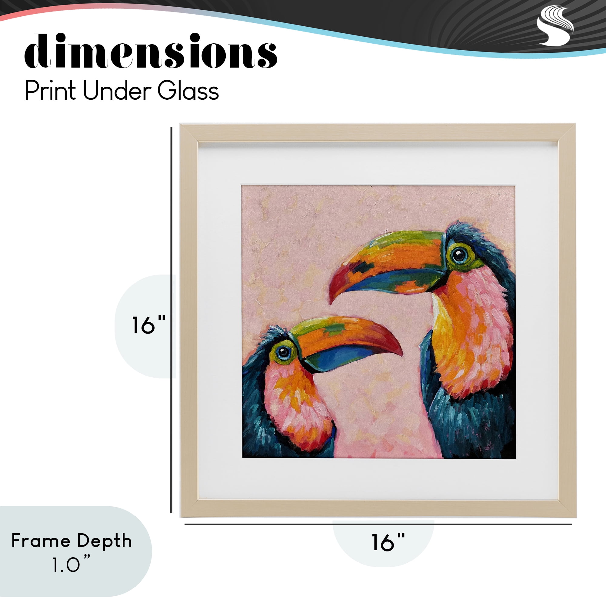 Stupell Industries Tropical Toucan Paradise Birch Framed Print Under Glass, design by Lucia Stewart