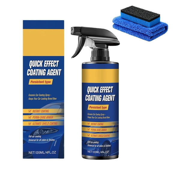 Car Coating Spray, Nano Quick Coat Scratch & Oil Remover with Sponge & Cloth(1pcs)