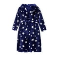 thumbnail image 3 of MGEOY Boys Girls Robe Soft Hooded Flannel Bathrobes for Kids With Silk Eye Sleep Mask, 3 of 6