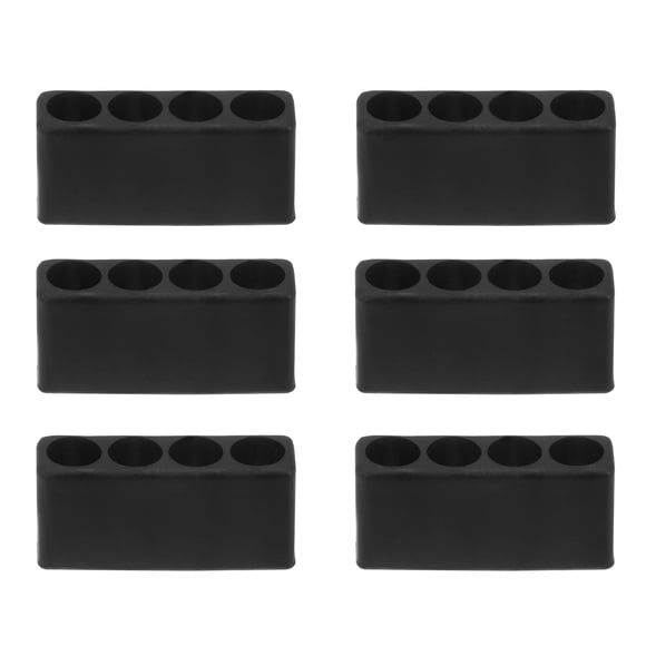 Organizador de portabits de destornillador Uxcell de 6 piezas, caja de almacenamiento de plástico de 4 agujeros para cualquier bit de metal de 1/4"