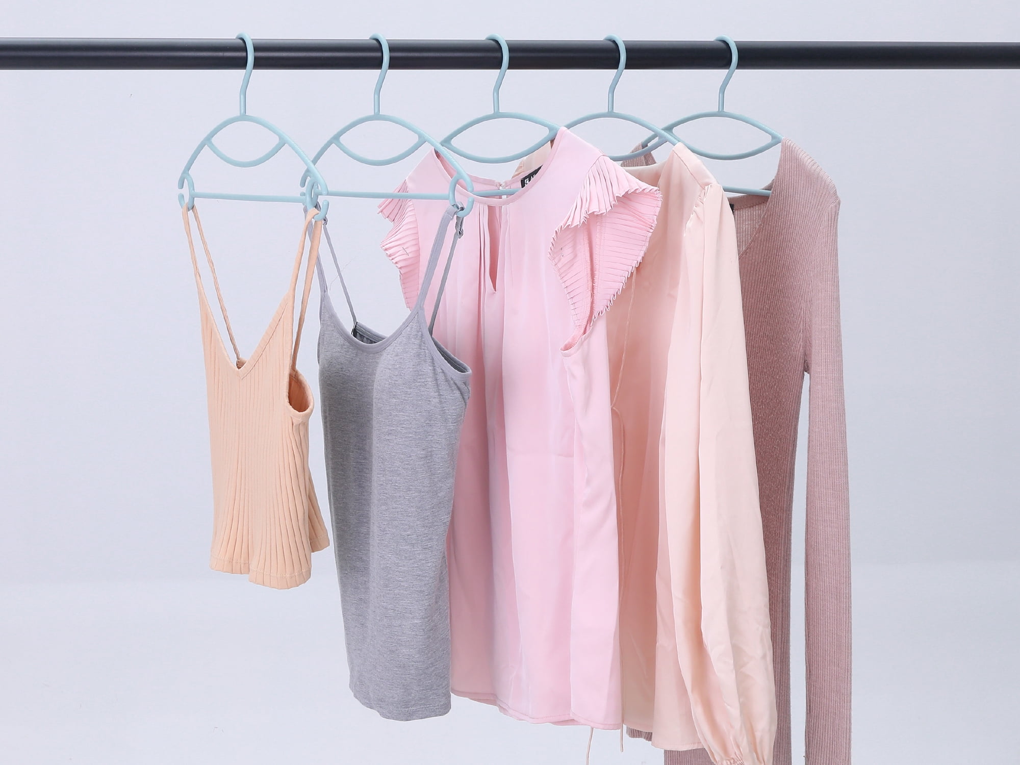 Unique Bargains Non-Slip Space Saving Clothes Hangers 10 Pack Blue