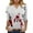 White, variant on YDFCWXW Women's V-Neck Halloween Print T-Shirt - 3/4 Sleeve Casual Gothic Tee for Spooky Season Red, L