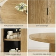 thumbnail image 5 of Farini 43" Round Dining Table, Modern Wood Kitchen Table with Hidden Storage & Metal Base, Seats 4, for Dining Room or Kitchen, Walnut, 5 of 7