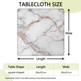 thumbnail image 2 of White Marble Rose Gold Line Pattern Square Fitted Tablecloth with Elastic Edge,Square Table Cover,Washable Elastic Table Cover for Home Kitchen Party Decor 36"x36", 2 of 6