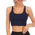 thumbnail image 1 of ITFABS Women Seamless Sports Bra, Solid Color Cross Back Medium Support Padded Yoga Bra, 1 of 9