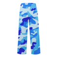 thumbnail image 4 of Camo Pants Women Loose High Waisted Cargo Pant Baggy Casual Wide Leg Sweatpants Drawstring Elastic Y2k Streetwear Trousers with Pockets, 4 of 8
