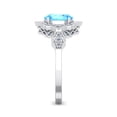 thumbnail image 4 of SuperJeweler 1 1/2 Carat Oval Shape Blue Topaz and Halo Diamond Ring In Sterling Silver For Women, 4 of 6