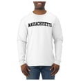 thumbnail image 2 of Wild Bobby State of Massachusetts College Style Men Long Sleeve Shirt, 2 of 6