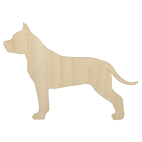 American Staffordshire Terrier Amstaff Dog Solid Wood Shape Unfinished Piece Cutout Craft DIY Projects - 4.70 Inch Size - 1/8 Inch Thick