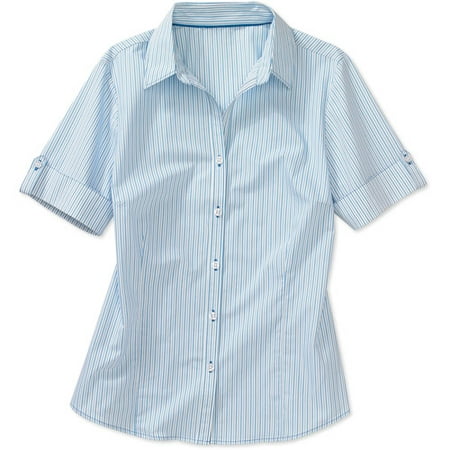 George - Women's Short-Sleeve Button-Down Shirt - Walmart.com
