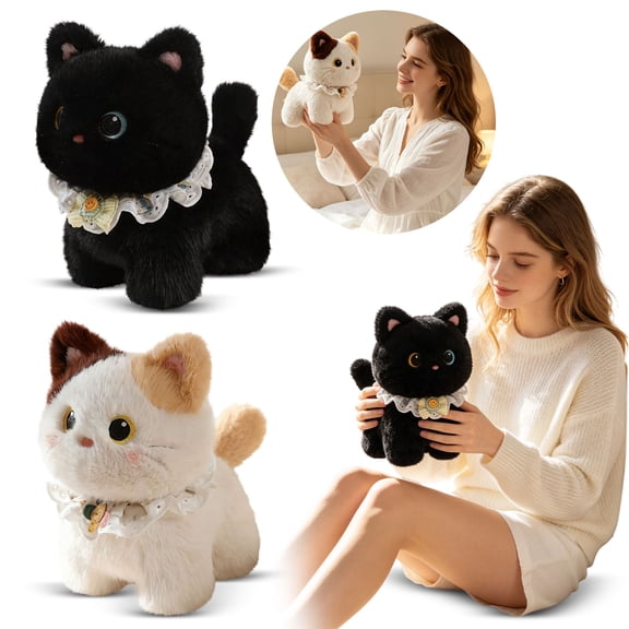 Student Nursery Decor, Birthday Gift, Student Toys, Nursery Decor, Soft Fuzzy Black Kitten Stuffed Pal with Gentle Stitching for Young Kids to Hold and Cherish