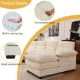 thumbnail image 4 of 111.8" Sectional Couch, U-Shaped Profile Sofa Including Two Single Seats And Two Chaise, Modern Chenille Comfy Modular Sofa with Comfy Wide Armrests and 2 Layer Seat Cushions, for Living Room, White, 4 of 9