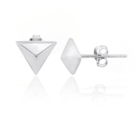 STERLING SILVER PYRAMID STUD EARRINGS