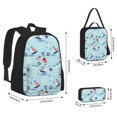 thumbnail image 2 of Pofeuu Sailboats Anchors Print Backpack Travel Backpacks With Lunch Bag Pencil Bag Set 3 pcs Set Cartoon Backpack, 2 of 7