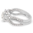 thumbnail image 3 of AFFY 1 Carat Princess & Round Moissanite Diamond Halo Bridal Ring Set 14K White Gold over Silver-8, 3 of 7