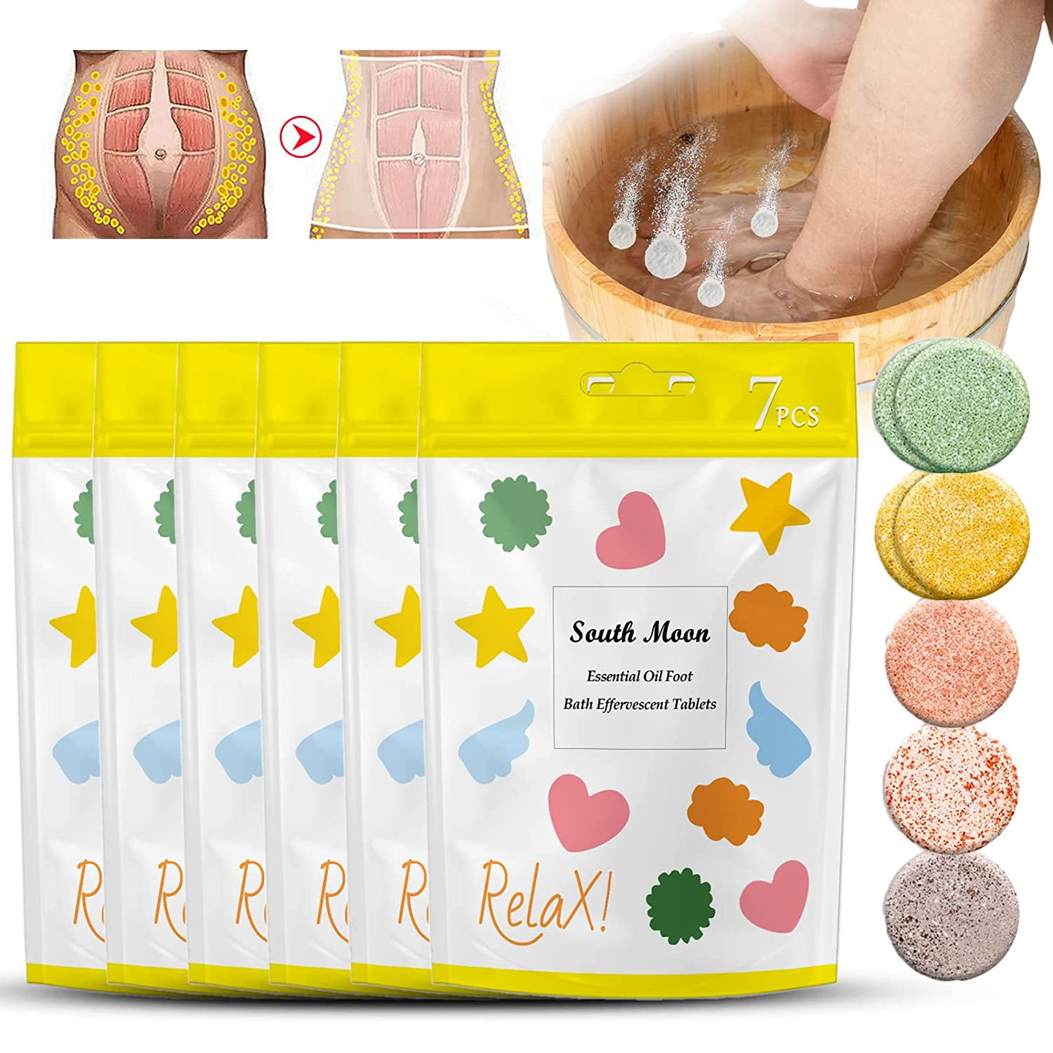 Essential Oil Foot Bath Effervescent Tablets, Salts Foot Spa Rich Essential Tea Oils