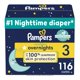 thumbnail image 1 of Pañales Pampers Swaddlers Overnights, tamaño 3, 116 unidades, 1 of 8