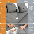 thumbnail image 3 of SEJOV Pull Out Sofa Bed 2 Seater Loveseats, Convertible Linen Sleeper Sofa Bed for Small Space with Adjsutable Backrest & Spring Support, Dark Gray, 3 of 8