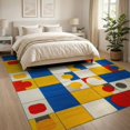 thumbnail image 3 of ODIKA 8'x10' Washable Area Rug Durable, Non-Slip Hopscotch Modern Abstract Path With Checkerboard Arcade Motifs for Living Room, Under Sectional, Family, 3 of 7