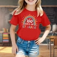 thumbnail image 2 of Kids' Back to School T-Shirt: Casual Loose Fit Round Neck Short Sleeve 100 Days of School Print for Toddlers & Girls, 2 of 4