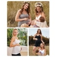 thumbnail image 5 of HOFISH Women's Maternity Nursing Top Breastfeeding Tank Top Tee Shirt Pregnancy Shirt Black, Grey, Navy, Small, 5 of 6