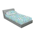 thumbnail image 2 of Floral Fitted Sheet & Pillow Sham Set, Tropical Hibiscus Flowers Exotic Leaves Watercolor Vintage Ornament, Decorative Printed 2 Piece Bedding Decor, Twinxl, Blue Violet and Pale Green, by Ambesonne, 2 of 2