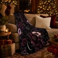 thumbnail image 3 of Mystical Bat Floral Art with Friendship Quote, Warm Flannel Blanket for Living Room and Reading Nook, Art Lovers Thanksgiving Gift, Artistic Home Decor, 3 of 9