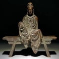 thumbnail image 1 of Antique items from rural areas, including replicas of Bodhidharma, Guanyin, benches, old bronze Buddha statues, and antique ornaments for collection., 1 of 4
