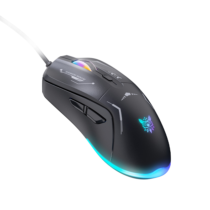 Onikuma Cw917 Wired Gaming Mouse 6 Levels Adjustable 6400 Dpi 7 Programmable Buttons 7 Rgb Lighting Modes Ergonomic Mice for Pc