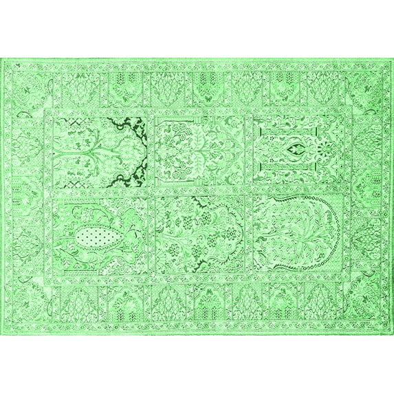 Ahgly Company Indoor Rectangle Animal Emerald Green Traditional Area Rugs, 7' x 10'