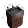 thumbnail image 5 of CITTANEO 24 Inch Bathroom Vanity with Black Sink, Modern Bathroom Cabine in Walnut, 5 of 6
