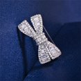 thumbnail image 4 of Rhinestone Tiny Bow Brooch Pin for Women Cubic Zirconia Minimalist Ribbon Knot Lapel Pins Cost Clothing Shirt Suit Safety Clip Dainty Accessory Jewelry, 4 of 6