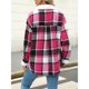 thumbnail image 5 of Chaqueta de Franela A Cuadros con Botones, Estilo Casual, Larga, con Bolsillos, Ideal para Otoño. Rojo XXL, 5 of 8