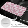 thumbnail image 7 of Yuyamidu Pink Cow Print Car Arm Rest Cover Pad Soft Auto Center Console Armrest Pad for Most Cars, Trucks, and SUVs Interior Decor Accessories Warm Car Console Covers, 7 of 7