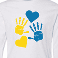 thumbnail image 4 of Inktastic Down Syndrome Awareness with Handprints and Hearts Blue and Yellow Long Sleeve Youth T-Shirt, 4 of 5