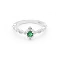 thumbnail image 3 of UIONEN 925 Sterling Silver Rings Green CZ Stackable Ring Size 4, 3 of 3