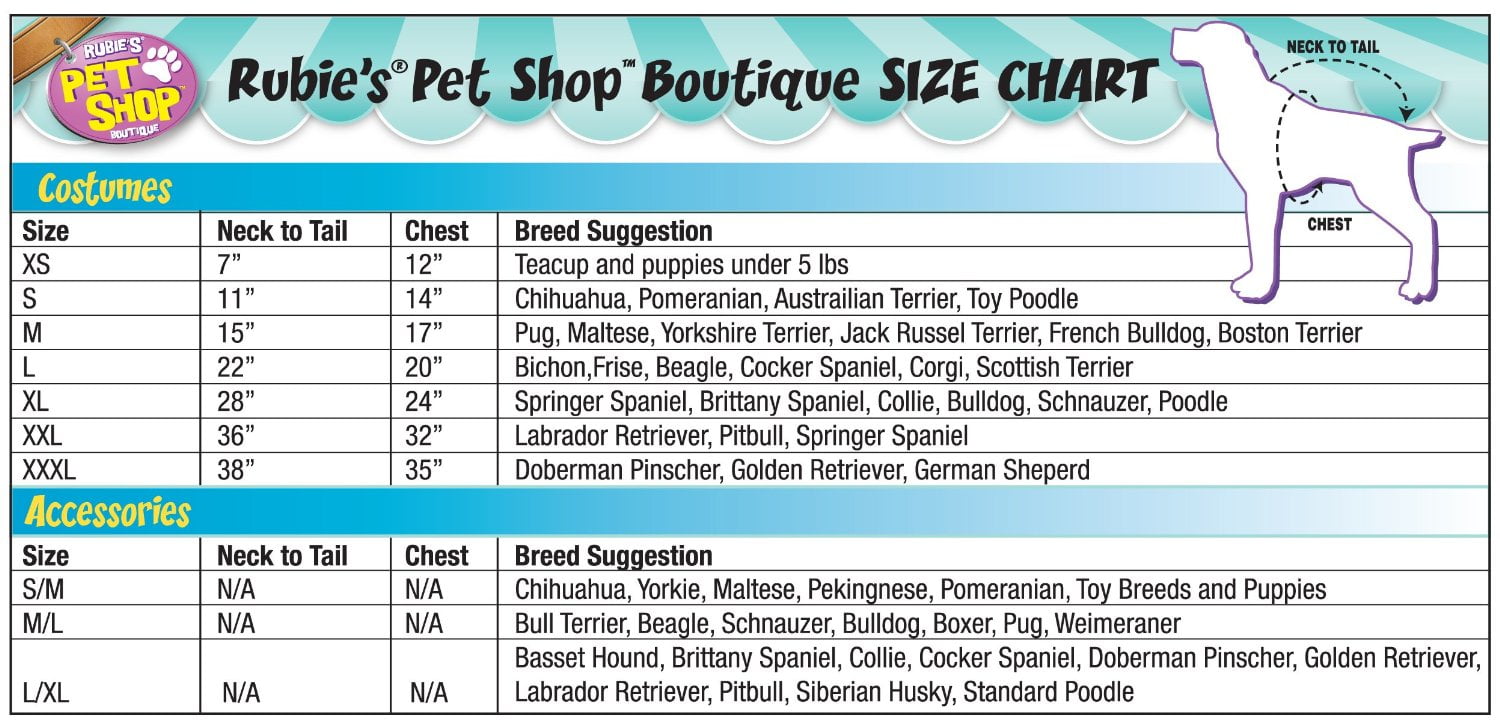Top Paw Sweater Size Chart
