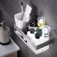 thumbnail image 2 of Estante para inodoro Estante de almacenamiento para baño montado en la pared Soporte no poroso para inodoro y lavabo, adecuado para limpiador facial, champú, ducha, 2 of 5