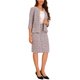 thumbnail image 4 of Conjunto de traje de tweed de 2 piezas para mujer INSPIRE CHIC, chaqueta de botones de manga 3/4 y falda lápiz, color rosa, talla M, 4 of 6
