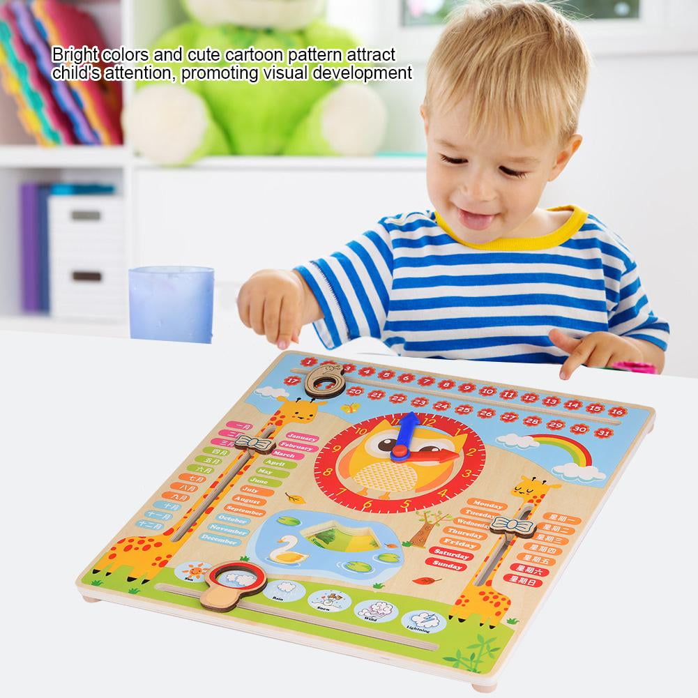 wooden clock for toddlers