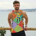 thumbnail image 6 of Zufioo Dancing African Womans Print Men's Vest, Sleeveless Quick-drying Muscle T-shirt, Suitable for Sports Fitness, Home Leisure Wear-3X-Large, 6 of 7