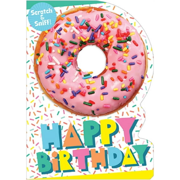 Paper House Productions Pink Donut Scratch and Sniff Birthday Card For Kids