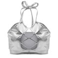 thumbnail image 2 of Women‘s Shiny Bra Rave Bandeau Vest Bra Holographic Crop Top Backless Metallic Rave Suit, 2 of 6
