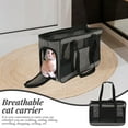thumbnail image 3 of RENACLIPY Outdoor Cat Carrier Oxford Cloth Grey Rectangular for Travelling 1Set, 3 of 6
