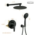 thumbnail image 3 of Boyel Living 10 in. Shower System Wall Mount Rain Dual Shower Heads for Bathroom Handheld 3.2 GPM Rainfall Shower Faucet Set 5-Spray Patterns with Hand Shower in Matte Black, 3 of 7