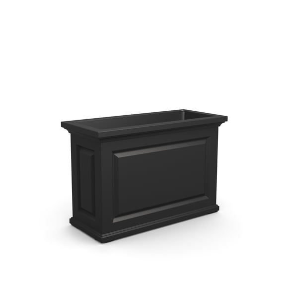 Mayne Nantucket 36" x 16" x 24" Rectangular Black Self Watering Plastic Planter
